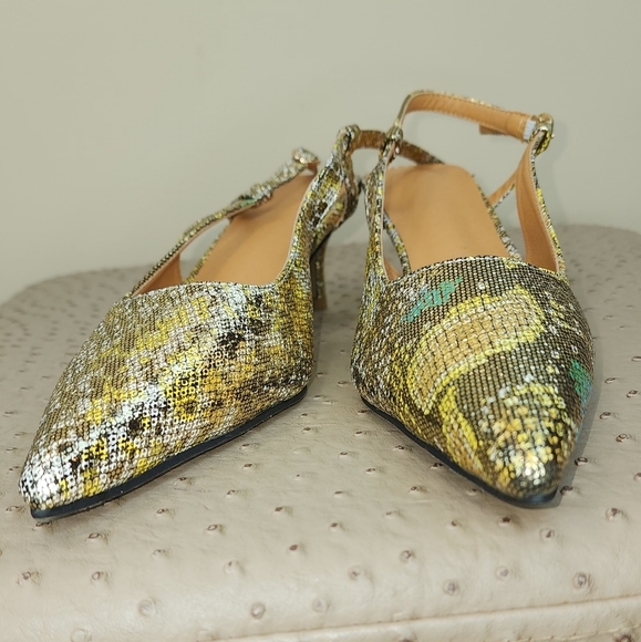 Asos Animal print gold pump sandals - Picture 2 of 7